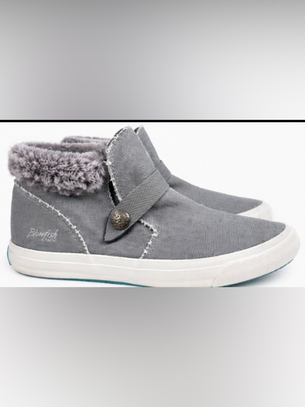 Blowfish Malibu Women’s Size 7.5 Gray Faux fur-lined Ankle Booties Casual Shoes